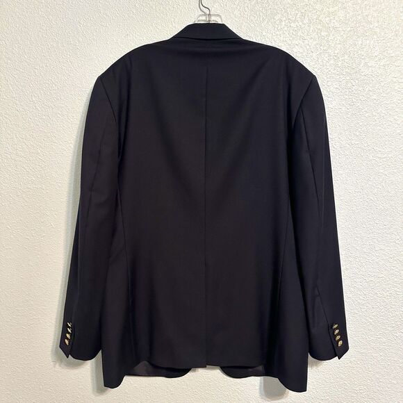 Lauren RALPH LAUREN Navy Blue Gold Button Sport Coat Suit Blazer 42R Wool - Picture 2 of 15